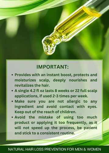 Vista 4 de Tratamiento botánico para el crecimiento del cabello aceite revitalizante para el adelgazamiento del cabello Prevención Pre-champú cuero cabelludo