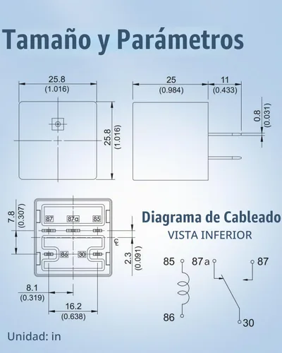Vista 3 de 898H-1CH-C-R1 U03 12VDC 50A Mini 280 Relé automotriz con flujo SPDT apretado 5 pines