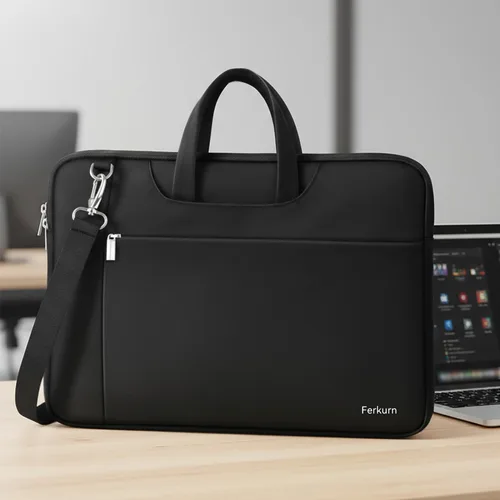 Vista 3 de Ferkurn Laptop Case Bag for Women Men Briefcase Messenger Bag, 15.6 16 Inch Negro