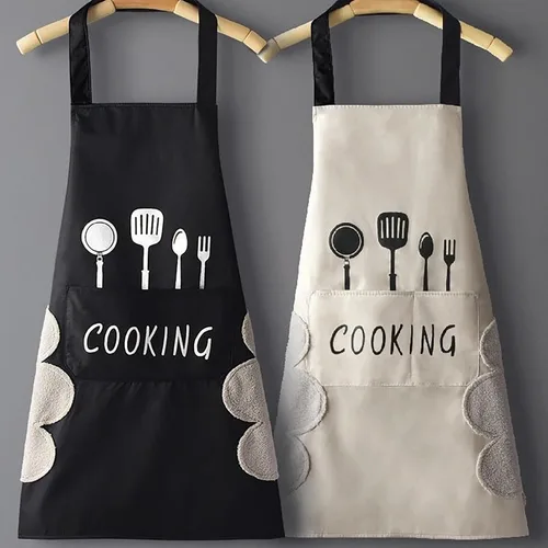 Vista 6 de Delantal profesional para cocinar con bolsillos, para hombres y mujeres, delantales con peto, resistentes al agua y al aceite, 1 paquete