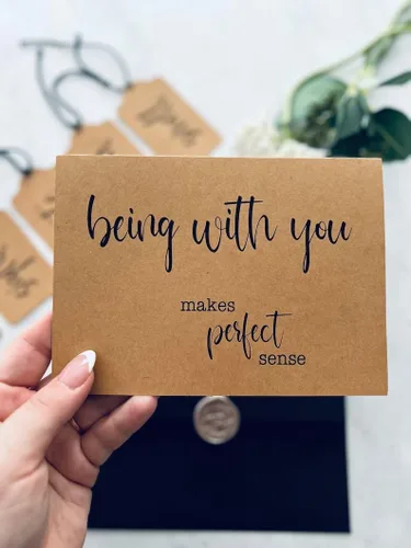 Vista 2 de Five 5 Senses - Juego de tarjetas de felicitación - Being with You Makes Perfect Sense, I Love You with All of My Senses - Tarjetas de aniversario