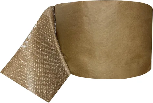 Vista 3 de Amortiguación de burbujas con respaldo de Kraft, 12 "x 125 pies pequeño 3/16", envoltura de burbujas con respaldo Kraft, suministro de embalaje