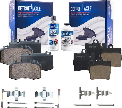 Vista 122 de Detroit Axle - Pastillas de Freno Delantero Izquierdo Reemplazo de Pinza de Disco para Dodge Ram 1500 Dakota Mitsubishi Raider - Juego de 3 piezas