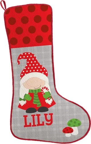 Vista 16 de Let's Make Memories Calcetín de Navidad Personalizado - Personalizado con Tu Nombre - Colores Tradicionales de Fiestas - Calcetines para la Familia