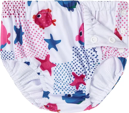 Vista 4 de Century Star Pañales de natación reutilizables para bebés, pañales de natación para niños y niñas, pantalones de natación lavables