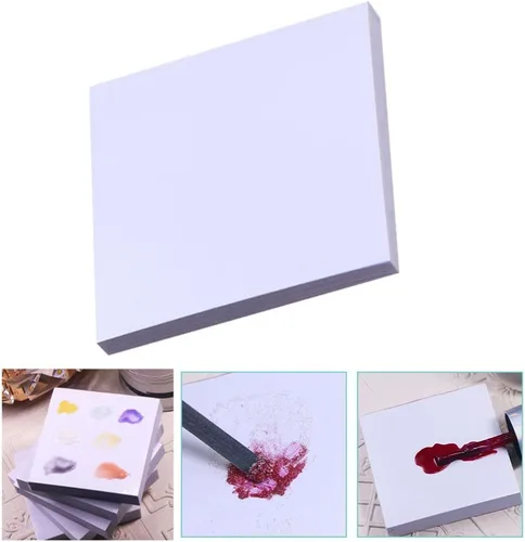 Vista 8 de minkissy Maquillaje coreano de maquillaje coreano, 100 paletas desechables para arte de uñas, almohadilla de papel de mezcla de maquillaje