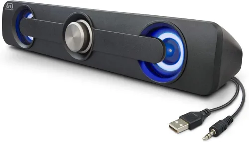 Vista 10 de Altavoz estéreo 2 en 1 de la barra de sonido alimentada por USB de escritorio, luz LED RGB