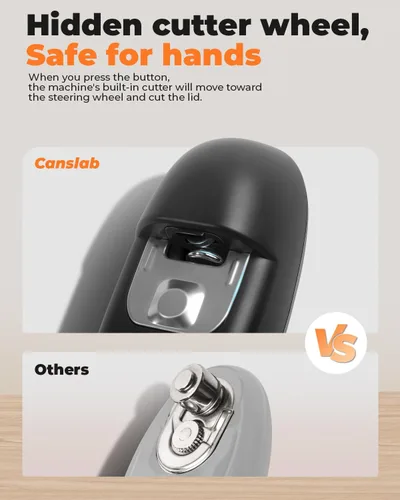 Vista 6 de Canslab Ultrablde (versión básica) - Abrelatas eléctrico recargable para cocina para personas mayores con artritis, abrelatas de batería USB
