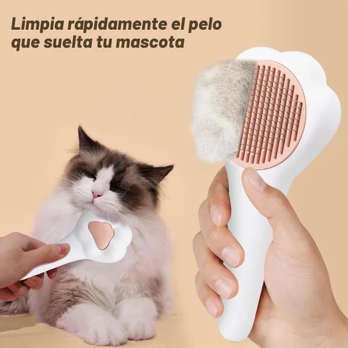 Vista 3 de Cepillo autolimpiante para gatos con cortaúñas para gatos, juego de 2
