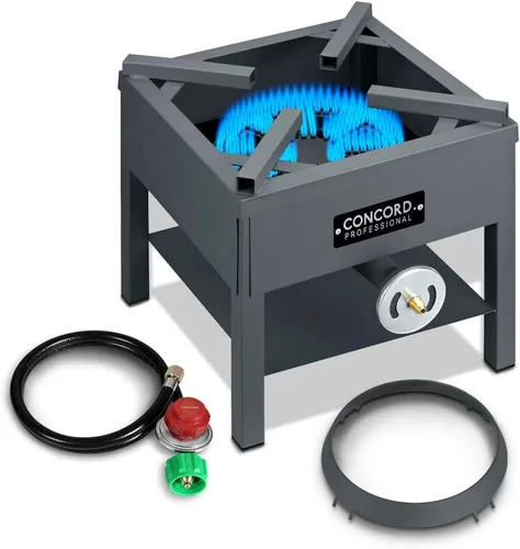 Vista 11 de Concord Profesional Quemador de Wok de Ciclones Único con Soporte. Hasta 100,000 BTU. Excelente para Cerveza Casera, Wok Salteado, Pavo, Etc. (33 cm)