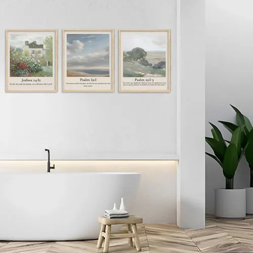 Vista 6 de Juego de 6 imágenes de Jesús cristiano con versículos bíblicos, arte de pared, Salmos, Escrituras, galería, impresiones religiosas, arte de pared