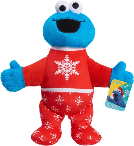 Vista 4 de Sesame Street Holiday - Animal de peluche grande de 15 pulgadas, peluche súper suave, juguetes para niños a partir de 18 meses Just Play