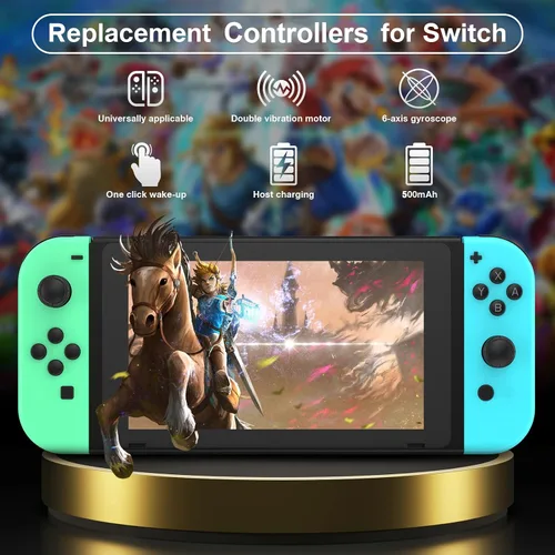 Vista 2 de LNLBADNZ Replacement for Nintendo Switch Controller, Switch Wireless Controllers Compatible with Switch/Lite/OLED, Support Motion