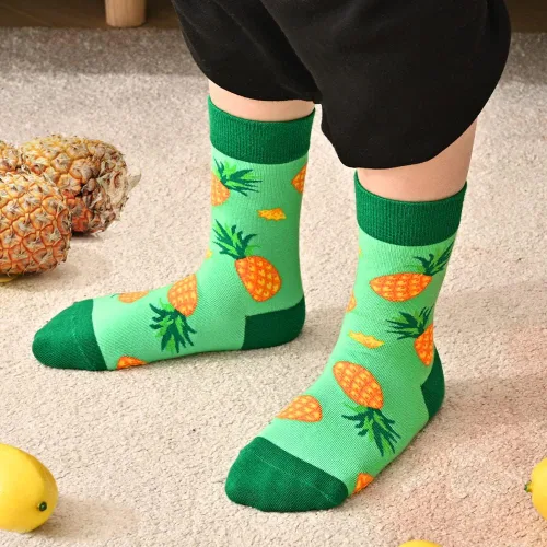 Vista 7 de Dsia Zamur Calcetines para niños y niñas, paquete de 4 a 6 unidades + caja de regalo, novedosos calcetines de pantorrilla coloridos para niños de 2