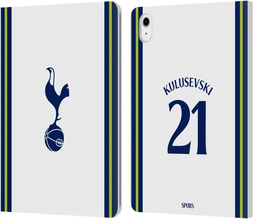 Vista 8 de Head Case Designs Officially Licensed Tottenham Hotspur F.C. Cristian Romero 2022/23 Players Home Kit Leather Wallet Case Compatible with Apple iPad