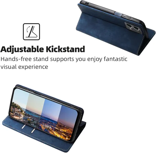 Vista 5 de Funda tipo cartera para Motorola Moto g Stylus 5G 2023 con tapa para teléfono con bloqueo RFID (azul)