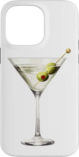 Vista 21 de Martini Glass Green Olive Bartender Vodka Gin Cocktail Drink Case para iPhone 17