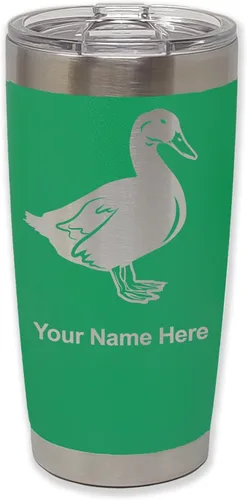 Vista 19 de LaserGram Vaso aislado al vacío de 20 onzas, pato, grabado personalizado incluido (negro) Engraved Gift for Duck Hunters, Vacuum Insulated