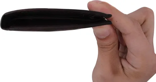 Vista 6 de Organizador de cuero genuino para chequera con tarjetero (marrón)