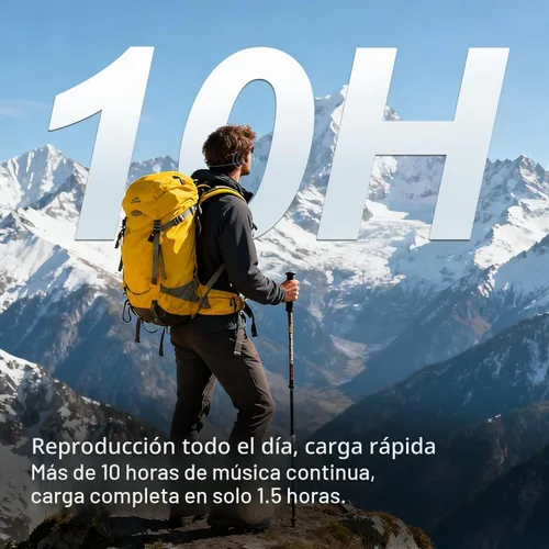 Vista 4 de Auriculares de conducción ósea, auriculares Bluetooth inalámbricos impermeables IPX7, auriculares de oreja abierta, micrófono integrado Bluetooth