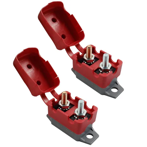 Vista 6 de Bonsicoky Disyuntor de reinicio automático de 15 A 12 V con tapa y perno, interruptor de parada corta para automóvil, barco, RV