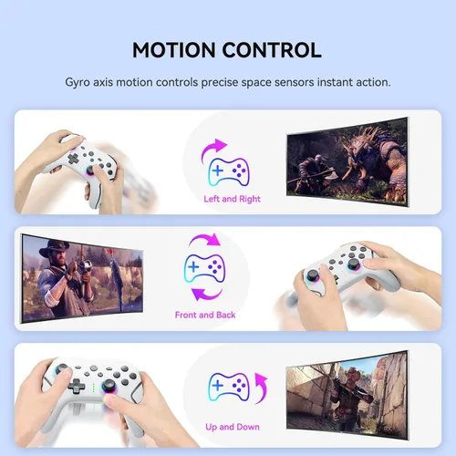 Vista 5 de Olimoxi Switch Controller, Switch Pro Controller Wireless for SwitchSwitch LiteSwitch OLEDWindows PC,Wireless Switch Controller with RGB LED