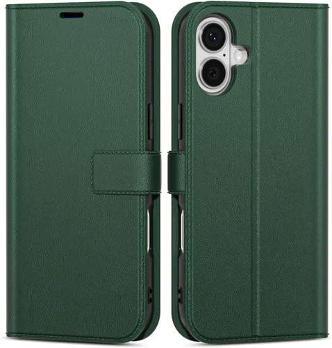 Vista 79 de oakxco Funda tipo cartera para iPhone SE 2022/2020/8/7 con soporte para tarjeta de crédito, funda magnética RFID delgada tipo libro con tapa