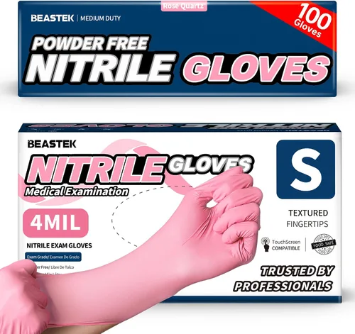 Vista 9 de Beastek Nitrile Disposable Exam Gloves, 4Mil 100 Ct Powder-Free Latex-Free Food-Safe for Cooking Medical Esthetician, Orchid