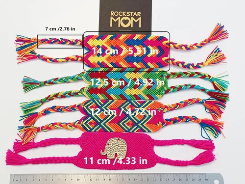 Vista 7 de Wayuu Fucsia Bracelet with Gold Elephant