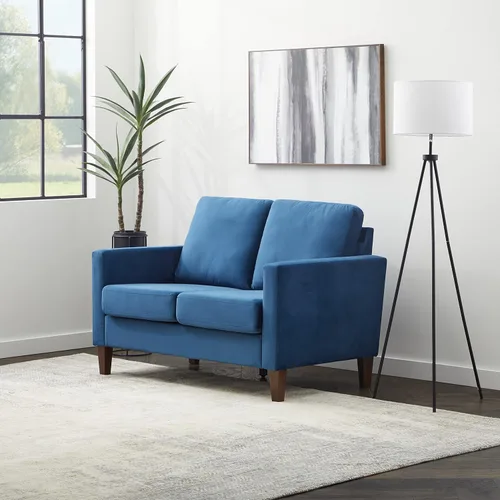 Vista 22 de Edenbrook Sofá tapizado Archer - Asientos Tres - Brazo Recto Diseño Moderno, Terciopelo Verde
