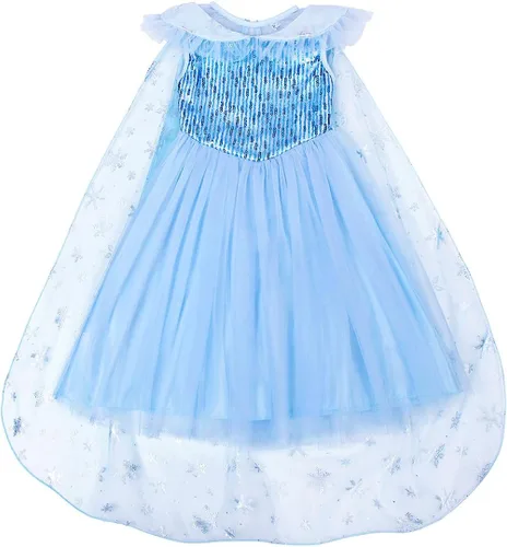 Vista 3 de Kantenia Sequin Little Girl Princess Dress Halloween Cosplay Costume Birthday Fancy Party Dress Up Outfits Age 2-12 Years