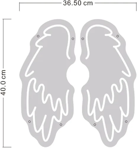 Vista 6 de Letrero de neón con alas de ángel enormes para decoración de pared, alas de ángel, luces de neón para fiestas familiares, bonitos letreros de neón