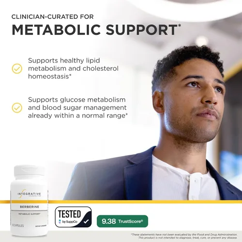 Vista 2 de Integrative Therapeutics Berberina 1500mg - Apoya la salud metabólica y el metabolismo de la energía celular - Probado por terceros - Calidad