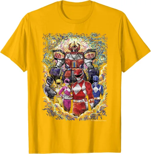Vista 4 de Power Rangers Mighty Morphin' Megazord Starry Night Poster Camiseta