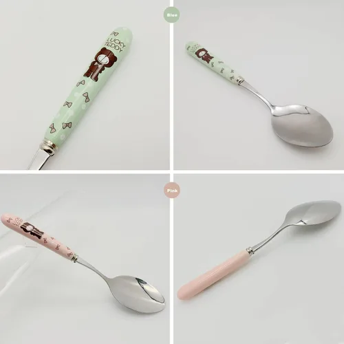Vista 5 de Verdental Juego de cubiertos de acero inoxidable con mango de cerámica con funda, estuche de regalo (juego de 4)