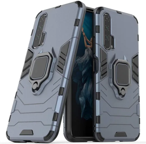 Vista 9 de LuluMain Compatible con Honor 20 Pro, soporte de anillo de metal a prueba de golpes duro (funciona con soporte magnético para automóvil), funda Negro