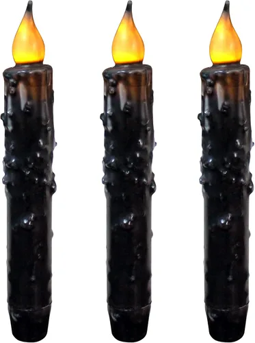 Vista 14 de CVHOMEDECO. Velas de cera real sumergidas a mano, funciona con pilas, temporizador, velas cónicas sin llama primitivas del país, 6-3/4 pulgadas