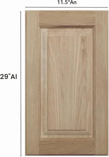 Vista 2 de Reemplazo de puerta de armario de cocina sin terminar Panel elevado Madera maciza Listo para pintar o teñir 11.5 pulgadas de ancho x 29