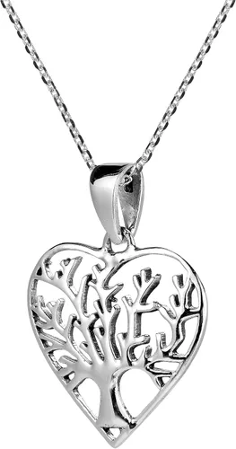 Vista 2 de AeraVida Collar de plata esterlina 925 con forma de corazón romántico del árbol de la vida Collar de plata de ley Collar en forma de corazón
