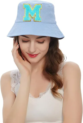 Vista 4 de Jongdari Letras termo-adhesivas de felpilla para ropa, parches de letras del alfabeto con brillantina para coser, con adhesivo planchado, 4 Azul
