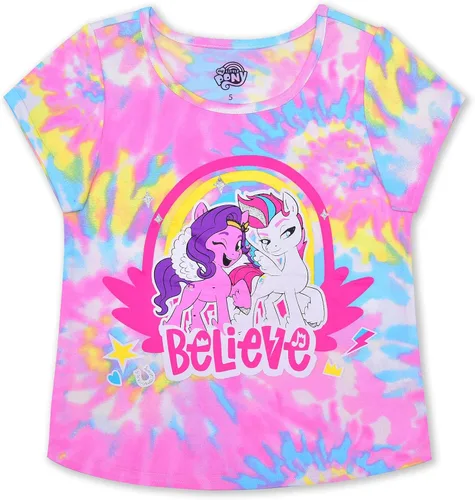Vista 2 de My Little Pony 2 Piece Tie Dye T-Shirt and Matching Short Set for Girls Pink