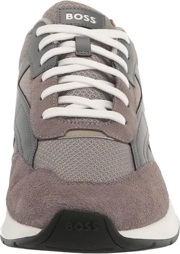 Vista 2 de BOSS Zapatillas de deporte de material mixto para hombre con gamuza y cuero liso