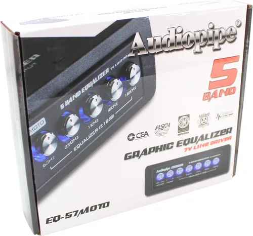 Vista 5 de Audiopipe Ecualizador gráfico de 5 bandas con controlador de línea de 7 V (EQ-57MOTO)