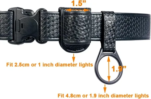 Vista 3 de Soporte compacto para linterna (parte superior abierta) + soporte de correa de anillo de linterna para sostener Mag Lite y otras linternas