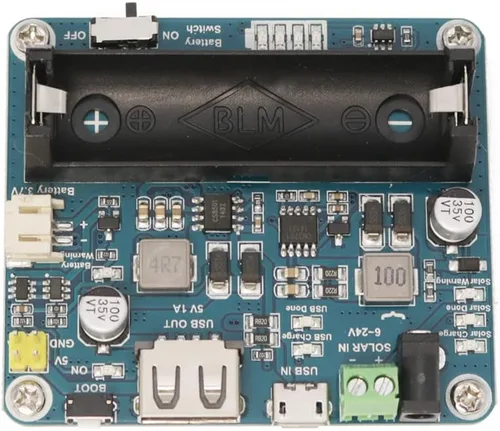 Vista 2 de Waveshare Módulo de gestión de energía solar para panel solar de 6V ~ 24 V soporta panel solar/conexión USB Carga de batería a bordo MPPT