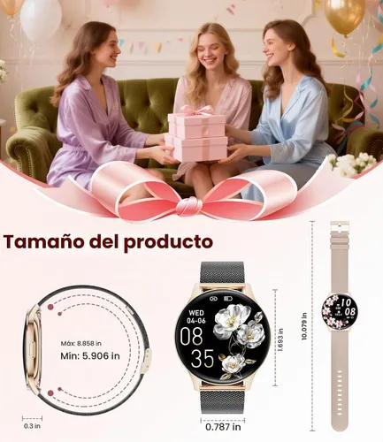 Vista 8 de LIGE Reloj inteligente para mujer, pantalla AMOLED de 1.43 pulgadas con respuesta/llamada para iPhone/Android/Samsung, rastreador de actividad
