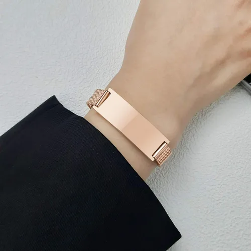 Vista 5 de VNOX Pulsera de identificación de malla ajustable, unisex, con cita grabada, para amar, esposa, marido, pareja