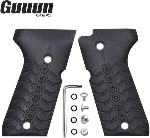 Vista 2 de Guuun Empuñaduras G10 para Beretta 92/96 Compacto, Textura Mecánica OPS Negro