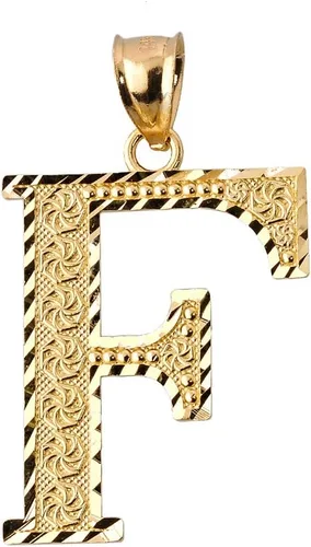Vista 7 de Colgante personalizado de oro amarillo de 10 quilates con letras iniciales A-Z