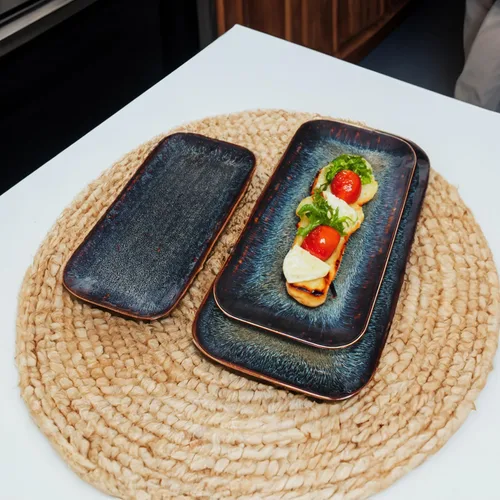 Vista 4 de Juego de platos de porcelana para cena, juego de 2, para fruta, postre, plato para aperitivos, pan, cupcake, ensalada - Apto para microondas